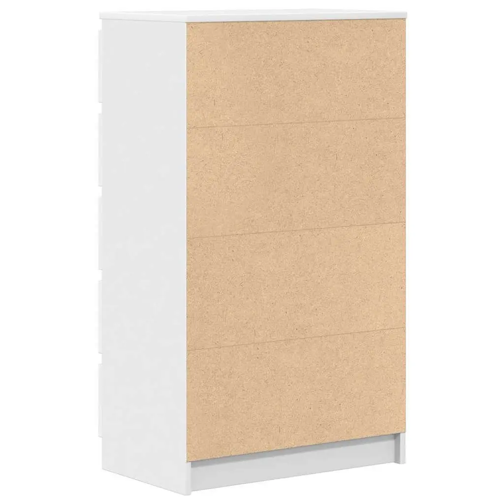 Storage Chest Drawer Cabinet Engineered Wood 60x36x103cm White 5 Drawers