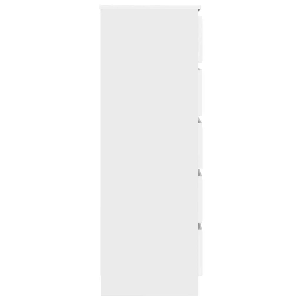 Storage Chest Drawer Cabinet Engineered Wood 60x36x103cm White 5 Drawers