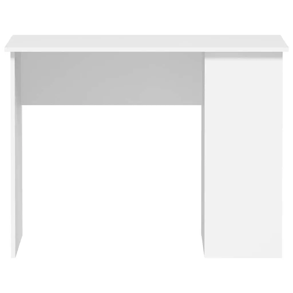 Office Desk with Storage Shelves Engineered Wood White 100x55x75cm Modern Workstation