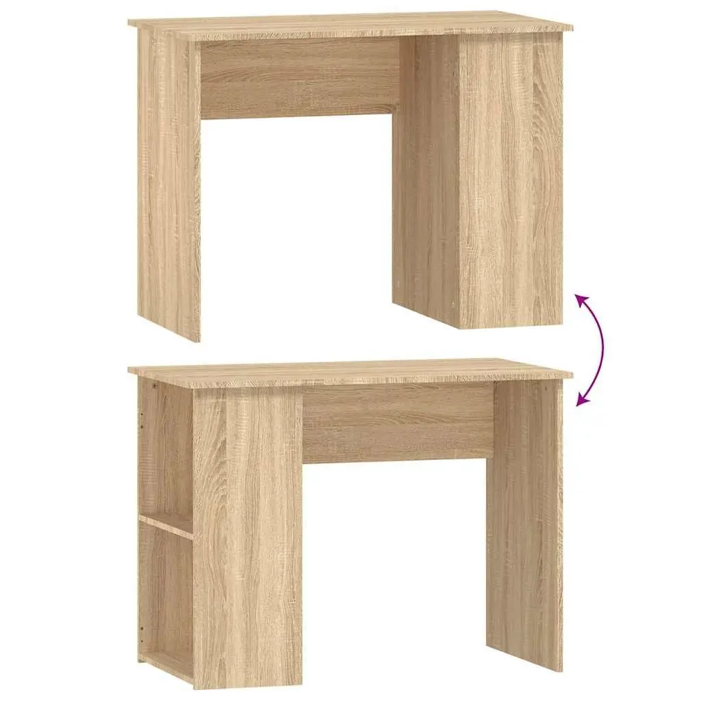 Office Desk Computer Workstation Brown Engineered Wood 100x55x75 cm Study Table