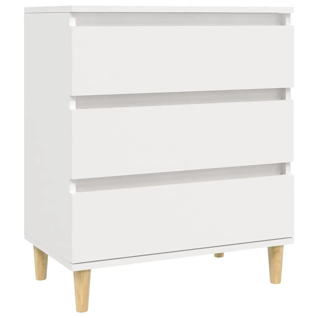 Sideboard Engineered Wood White 60x35x70 cm Storage Cabinet 3 Drawers