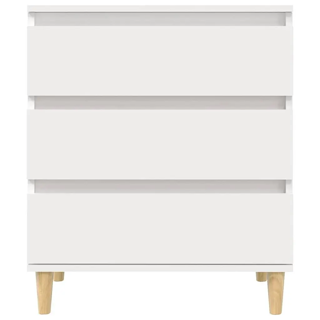 Sideboard Engineered Wood White 60x35x70 cm Storage Cabinet 3 Drawers