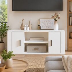 Practical White TV Cabinet for Your Home Organization
