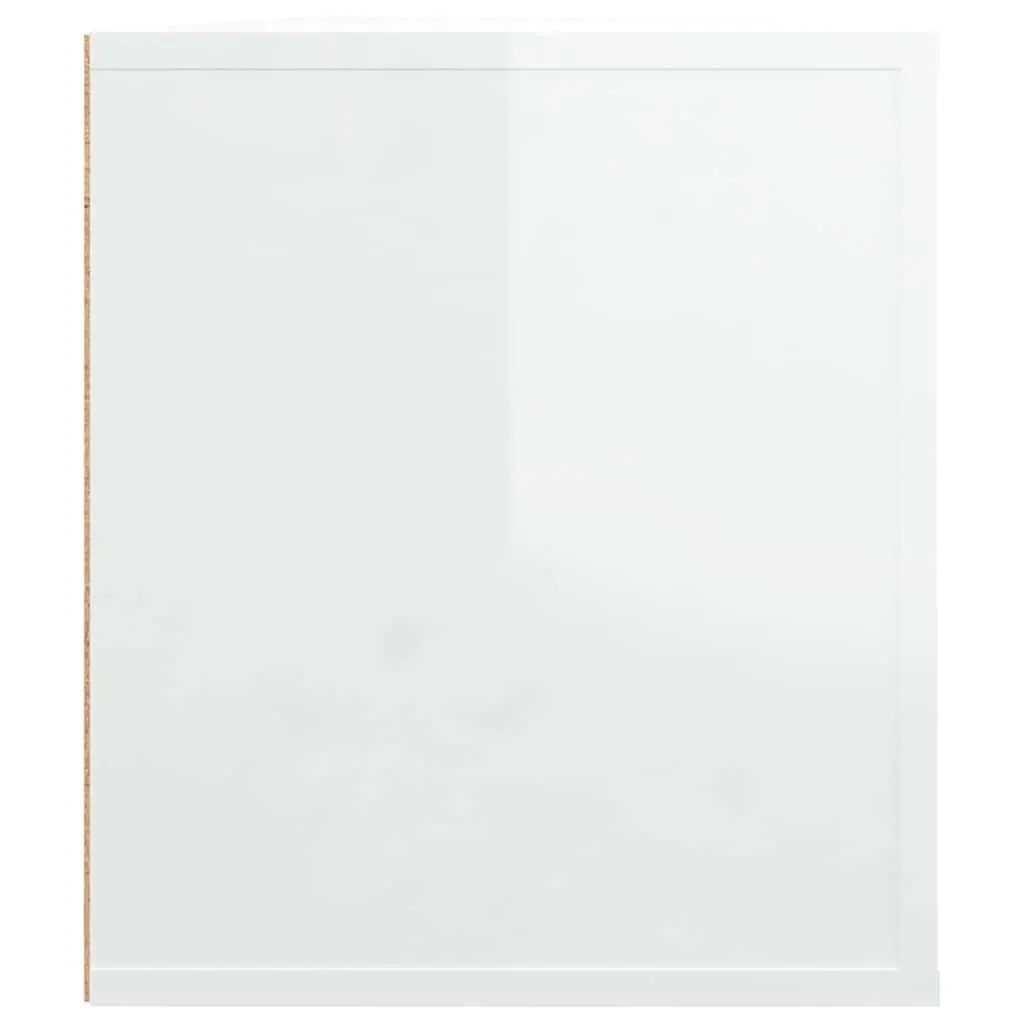 TV Cabinet Engineered Wood 100 x 35 x 40 cm White High Gloss Media Unit Storage Compartments