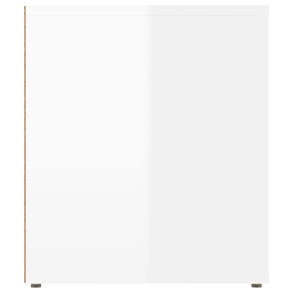 TV Cabinet White High Gloss Media Storage Unit Engineered Wood Drawers