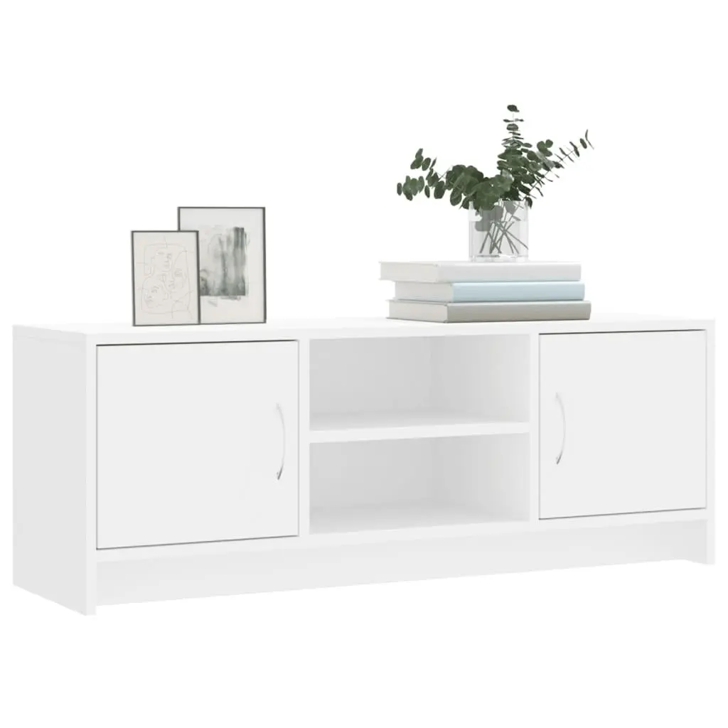 TV Cabinet White 102x30x37.5 cm Media Stand Storage Unit with Doors