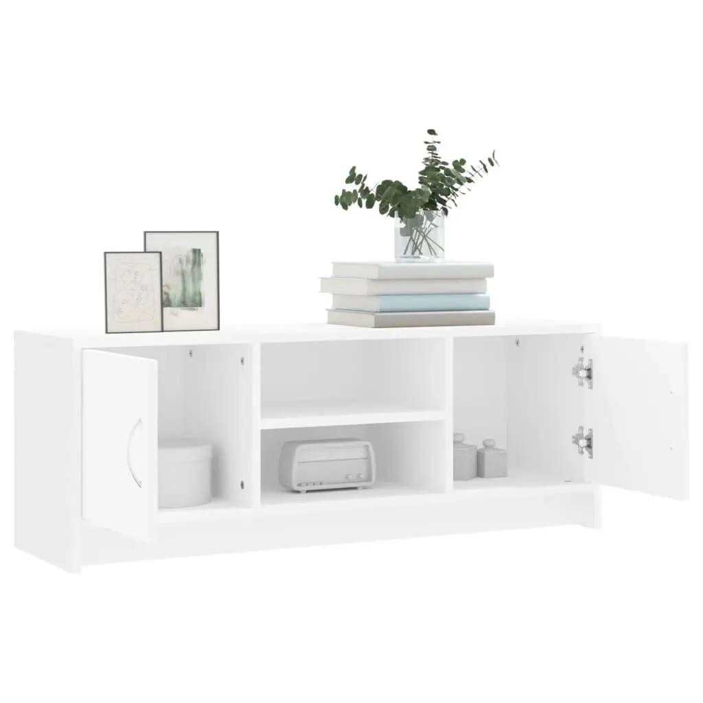 TV Cabinet White 102x30x37.5 cm Media Stand Storage Unit with Doors