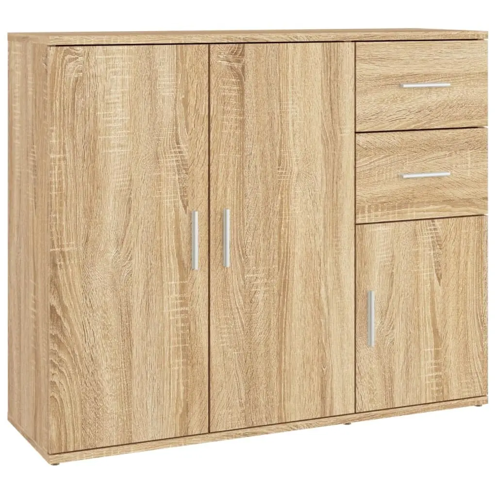 Sideboard Engineered Wood Brown Cabinet Storage Buffet Cupboard 91x29.5x75cm