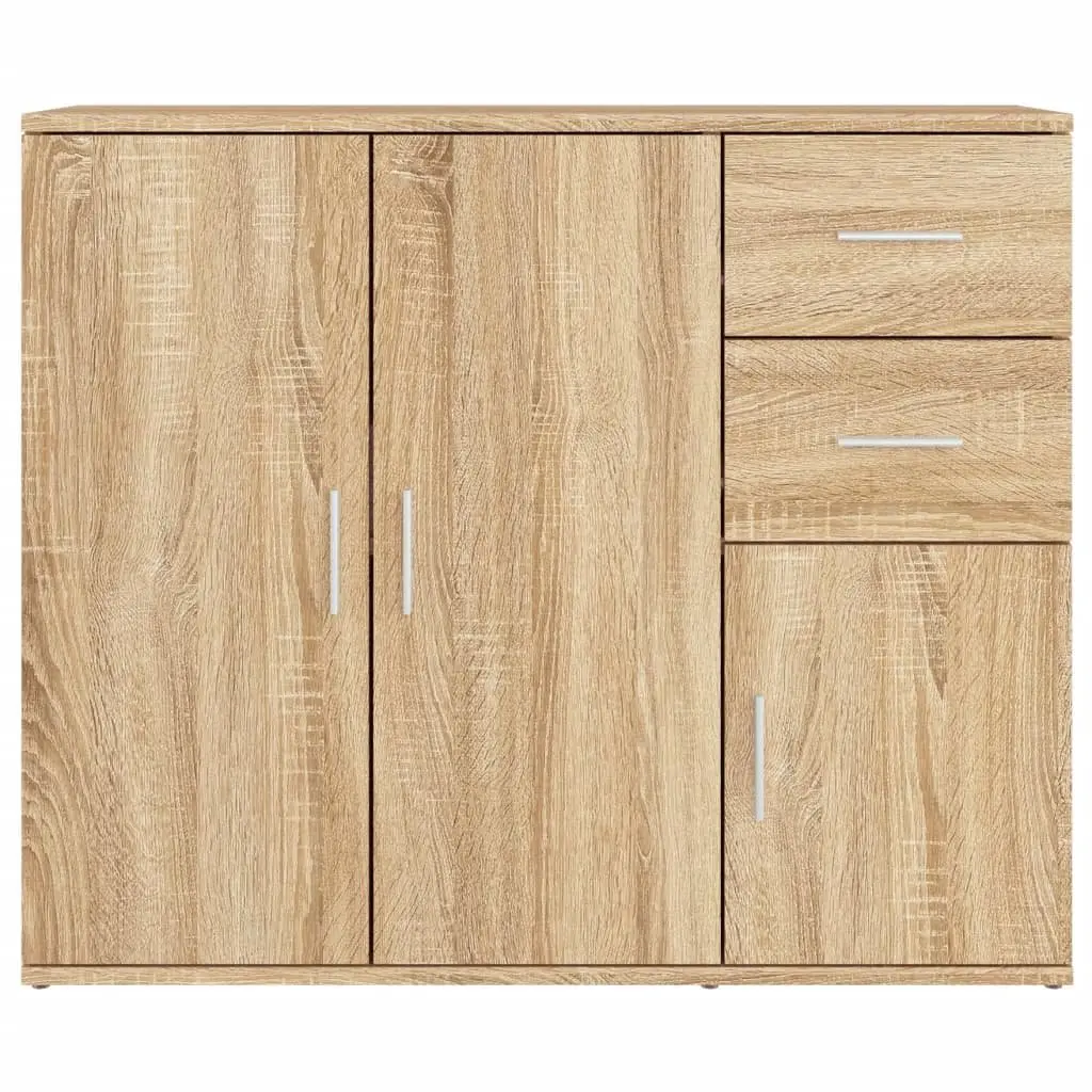 Sideboard Engineered Wood Brown Cabinet Storage Buffet Cupboard 91x29.5x75cm