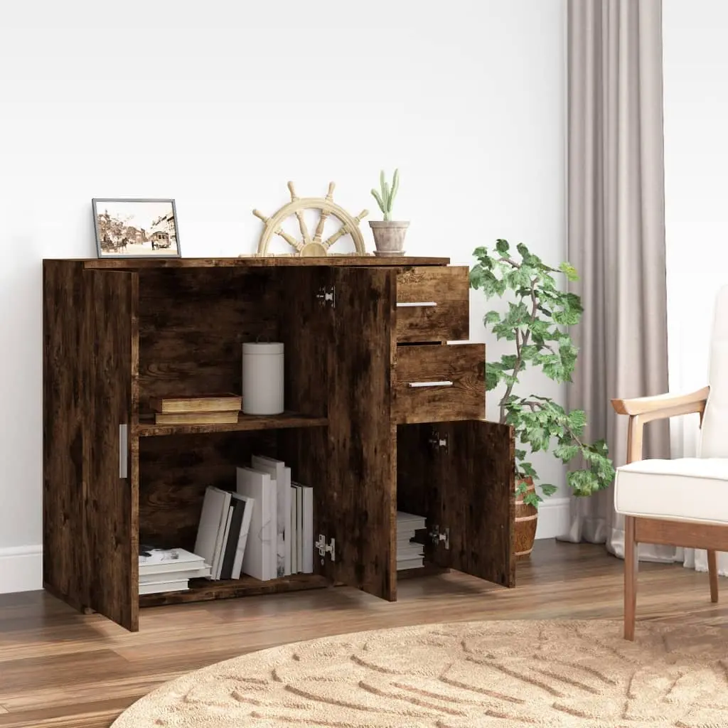 Sideboard Storage Cabinet Engineered Wood 91x29.5x75cm Brown