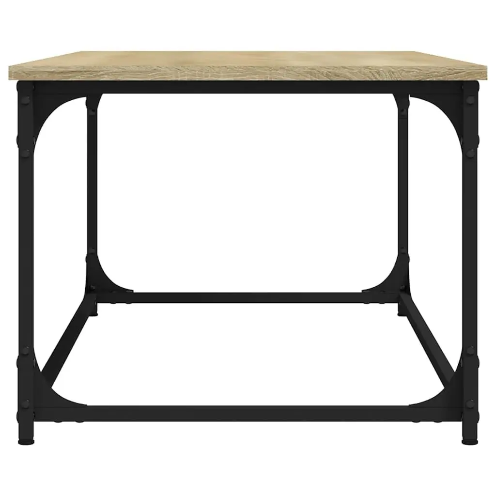 Brown Coffee Table Engineered Wood Iron Frame 102x50x40cm Living Room Use