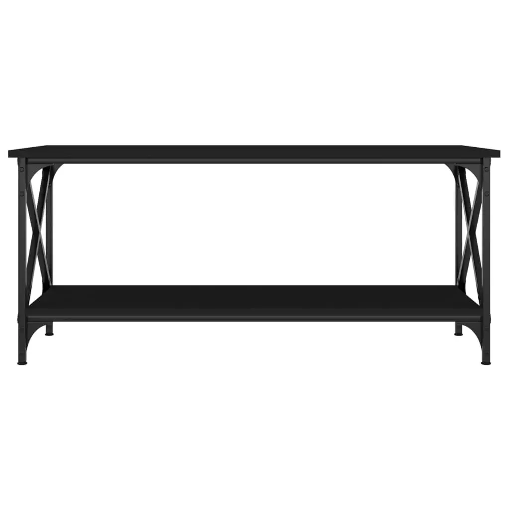 Black Coffee Table with Open Shelf for Storage