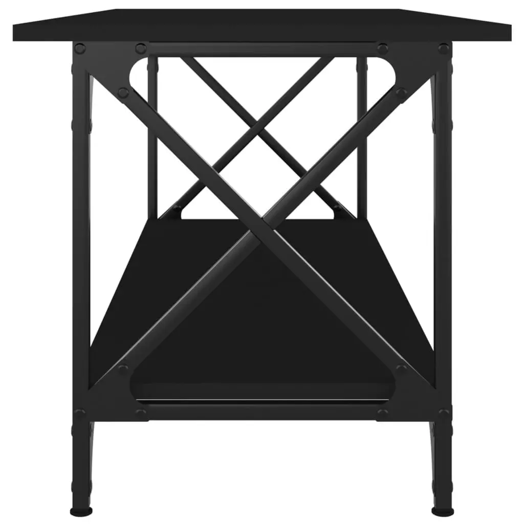 Black Coffee Table with Open Shelf for Storage