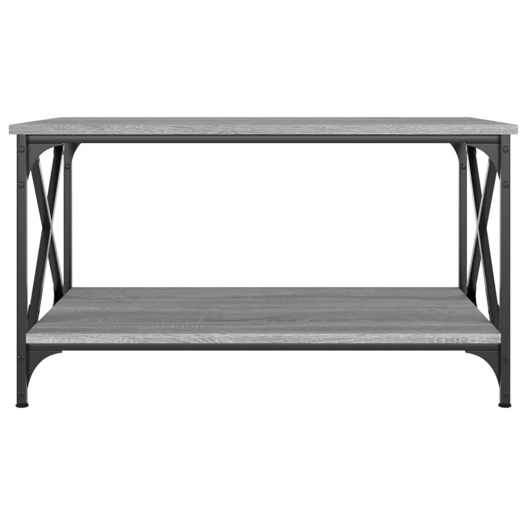 Coffee Table Grey Sonoma 80x50x45 cm Living Room Accent Furniture Open Shelf