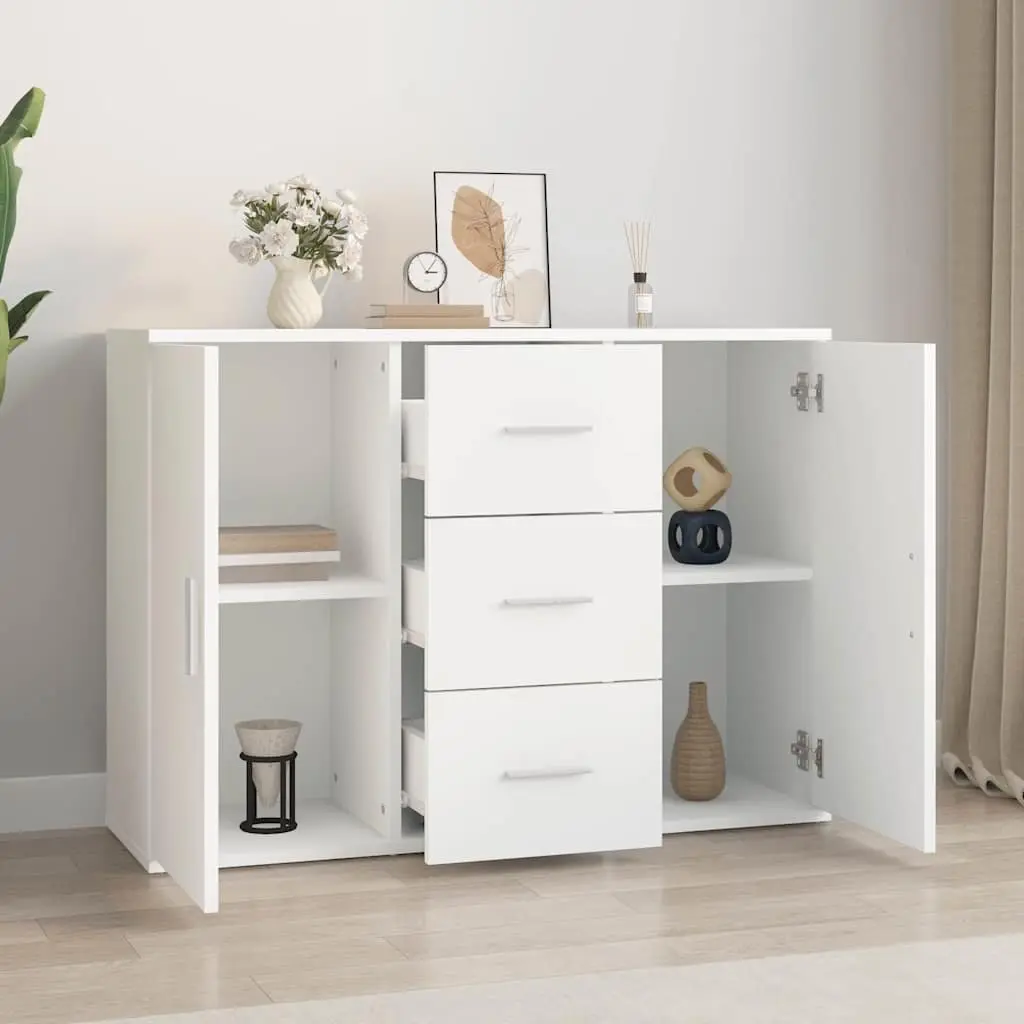 White Sideboard with 2 Doors and 3 Drawers