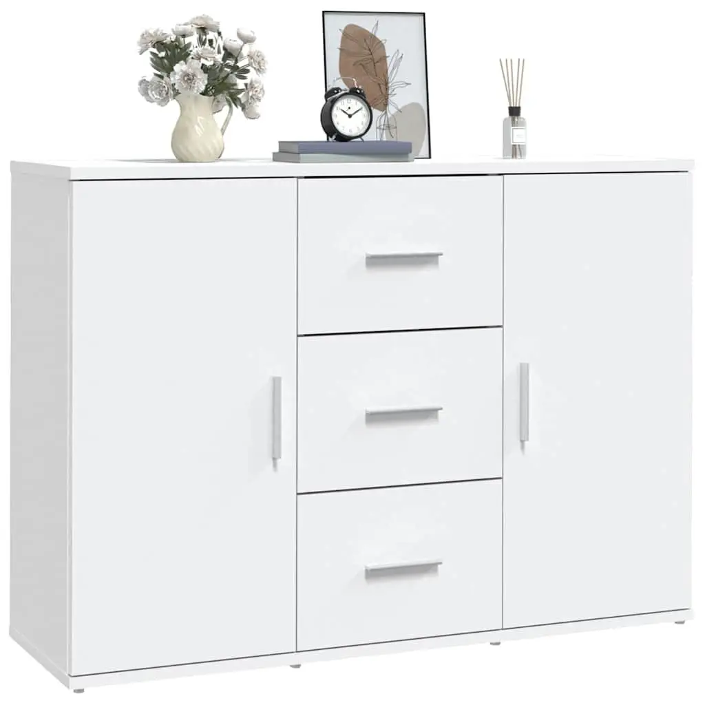 White Sideboard with 2 Doors and 3 Drawers