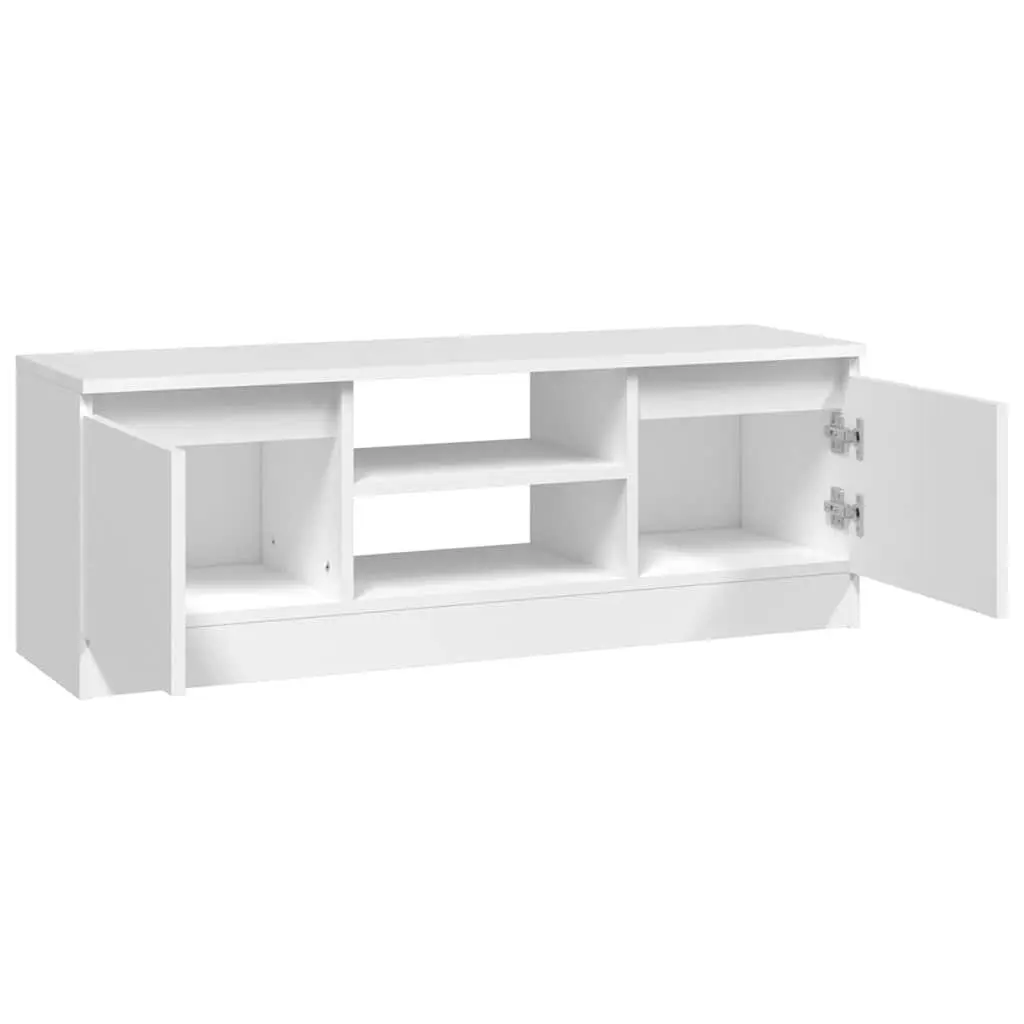 TV Cabinet with Door White Storage Unit Living Room Media Console Organizer