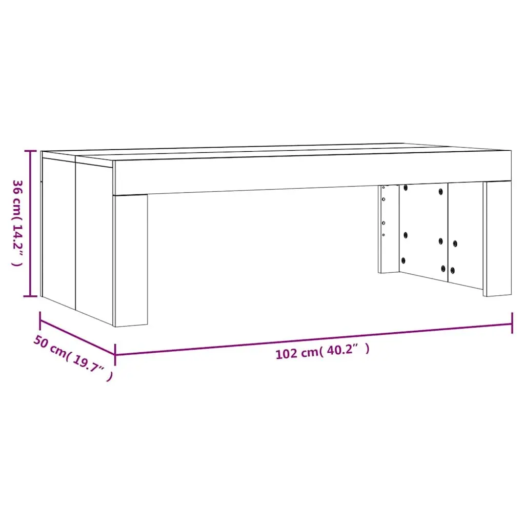 Coffee Table White 102x50x36 cm Modern Living Room Accent Furniture Engineered