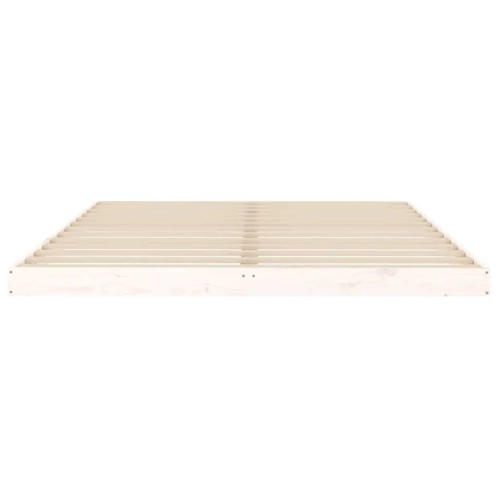Bed Frame Solid Wood Pine 150x200 cm White Slatted Base Modern Bedroom