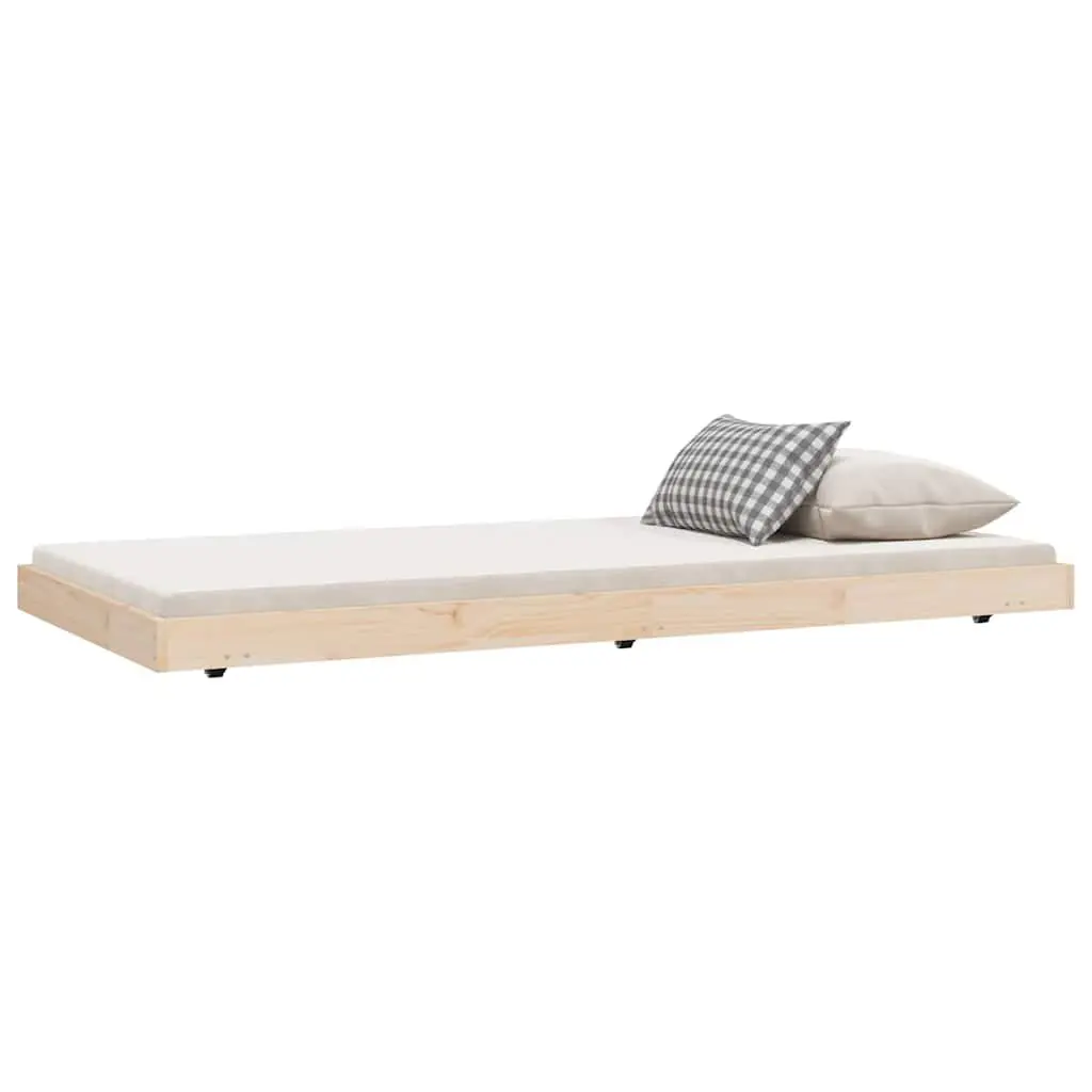 Bed Frame Solid Pine Wood 90x190 cm Slatted Base Brown