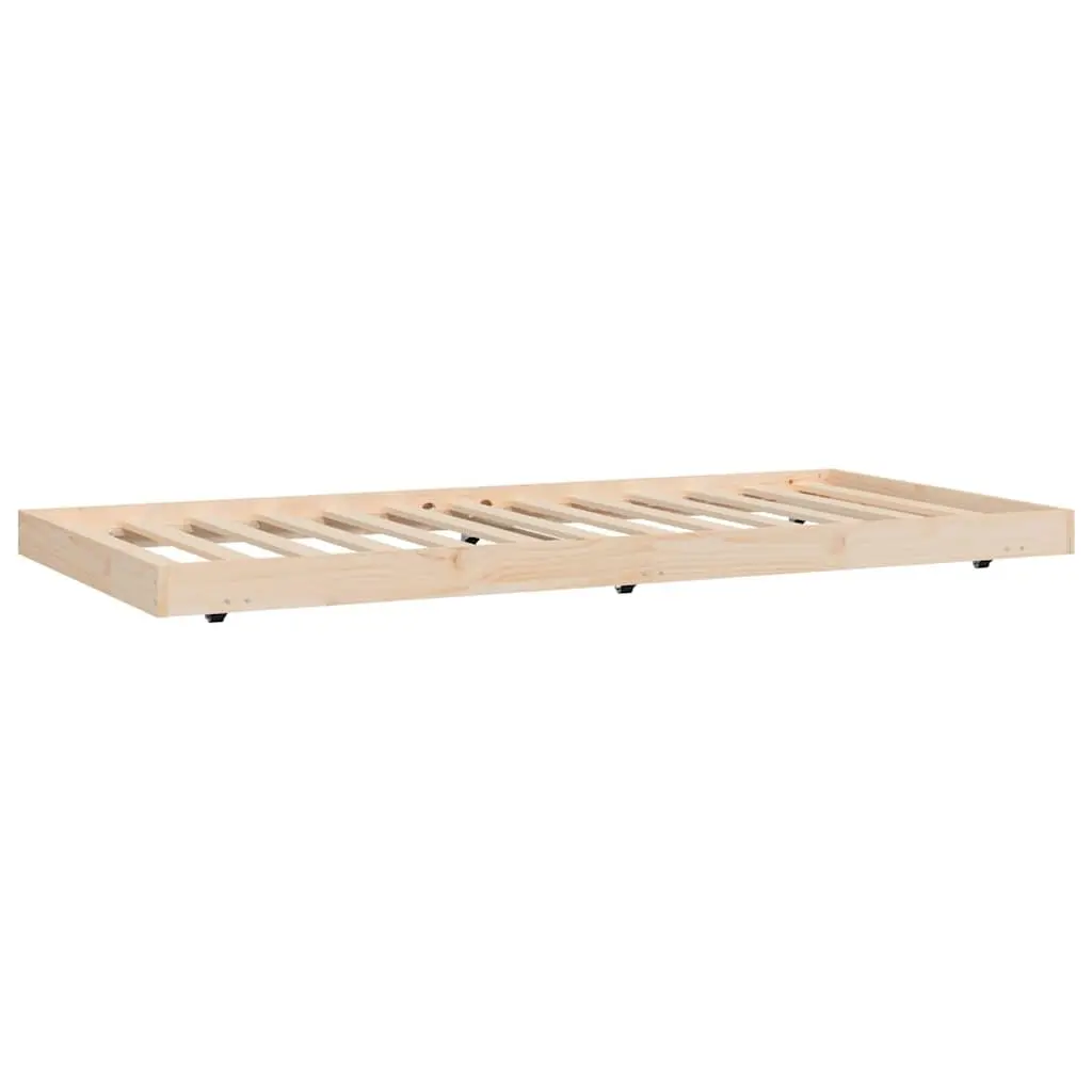 Bed Frame Solid Pine Wood 90x190 cm Slatted Base Brown