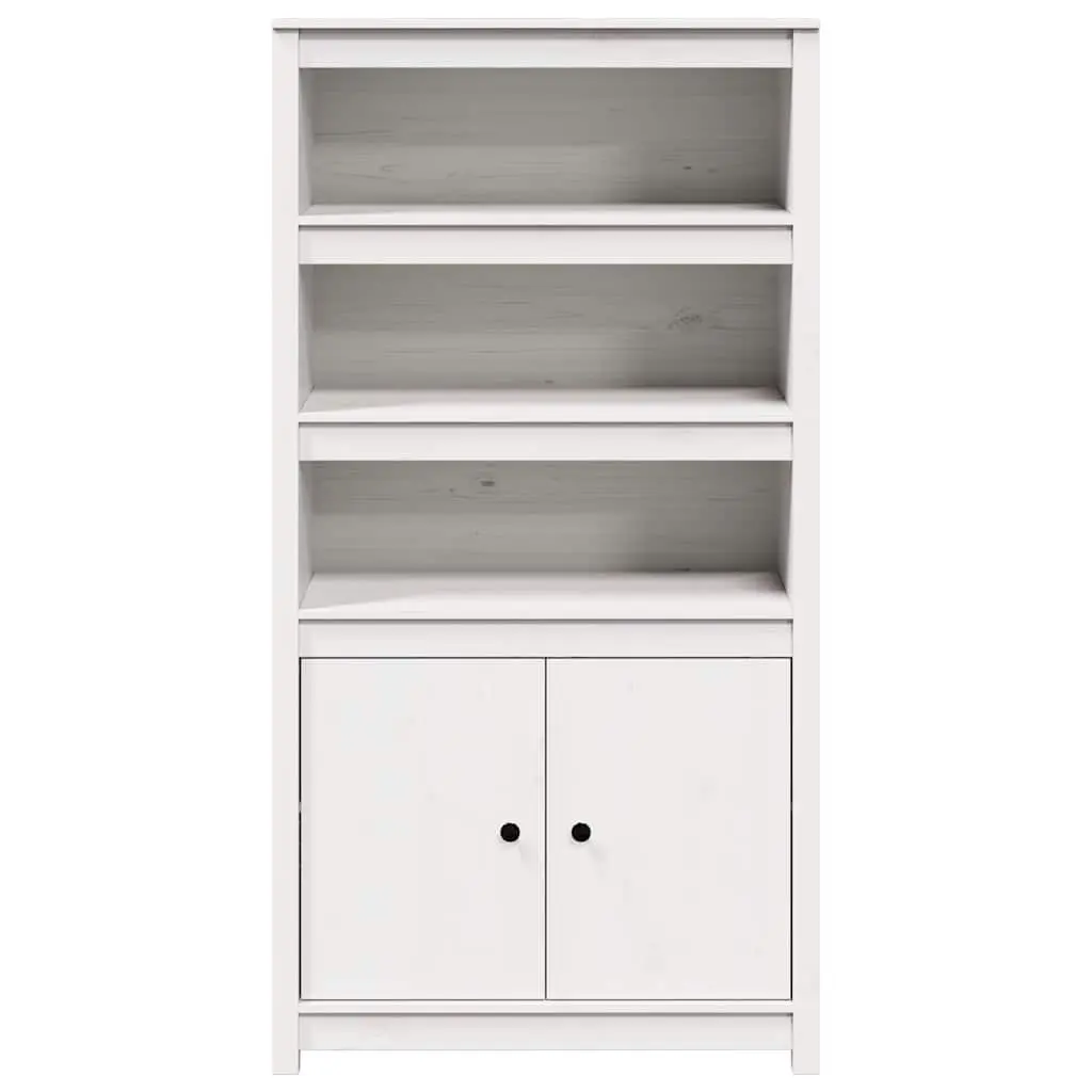 White Solid Pine Wood Highboard Storage