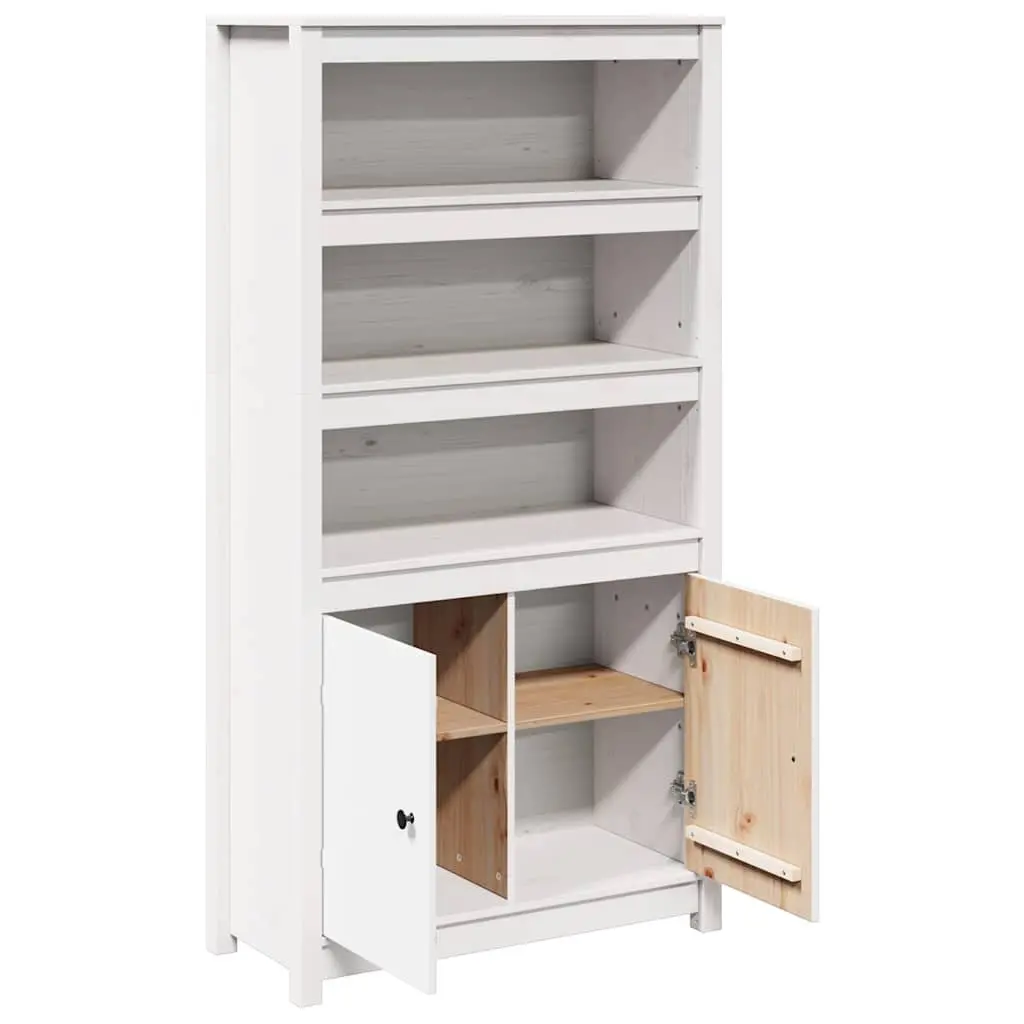 White Solid Pine Wood Highboard Storage