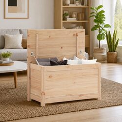 Versatile Solid Pine Storage Box for Home Organisation