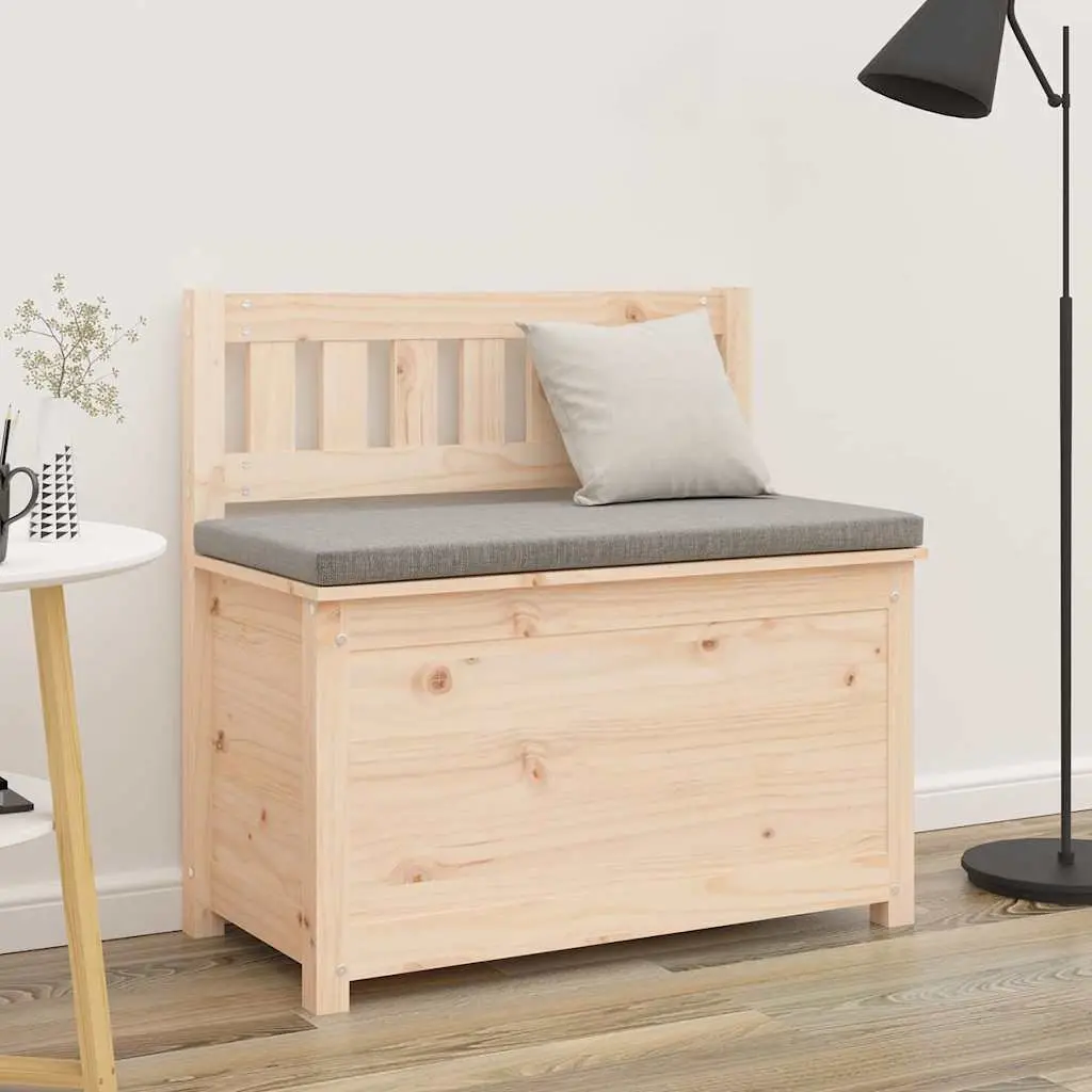 Wooden Storage Bench Solid Pine Wood 80 x 41 x 77 cm Brown