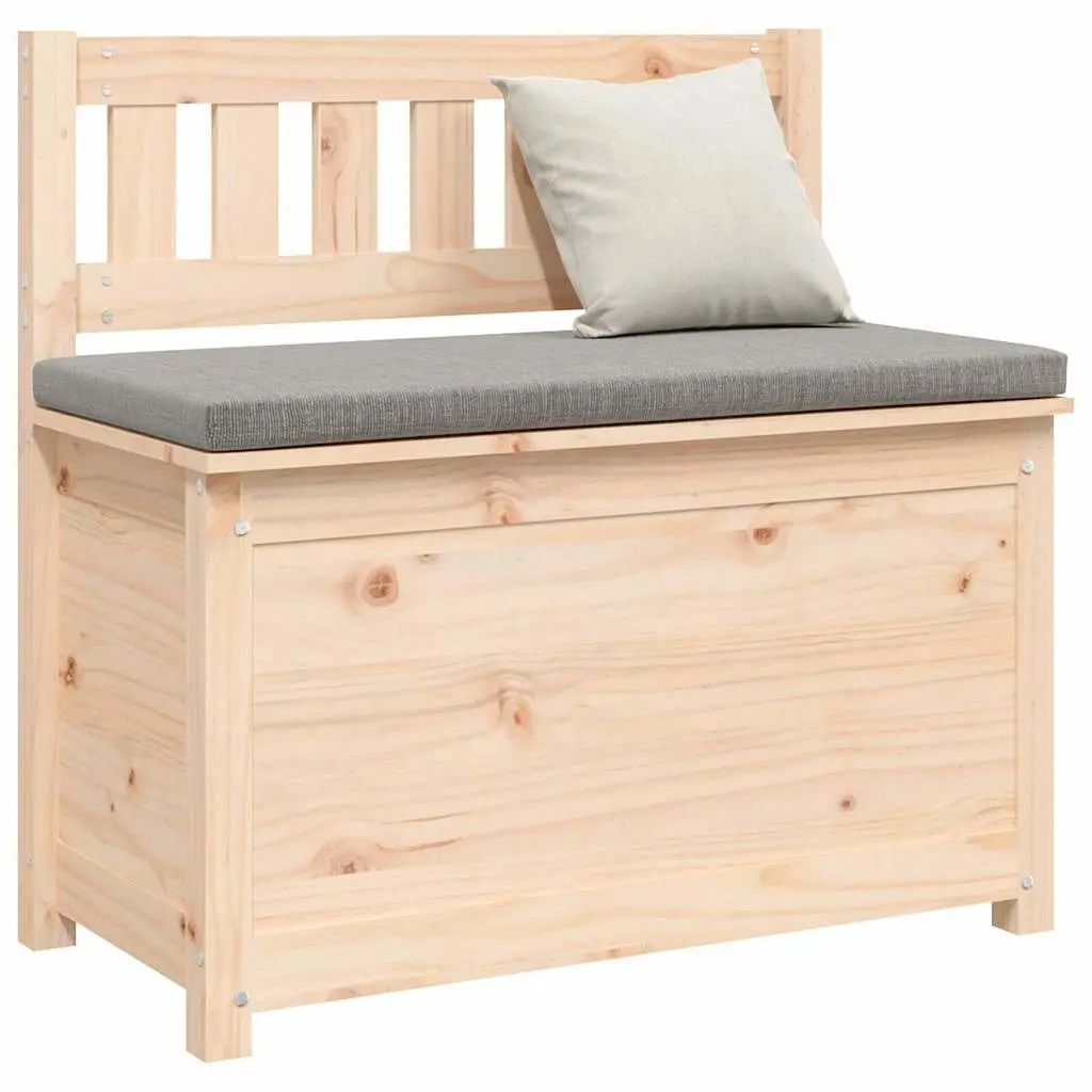Wooden Storage Bench Solid Pine Wood 80 x 41 x 77 cm Brown
