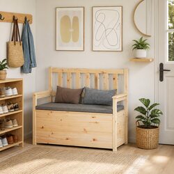 Storage Bench for Entryway and Living Room Use