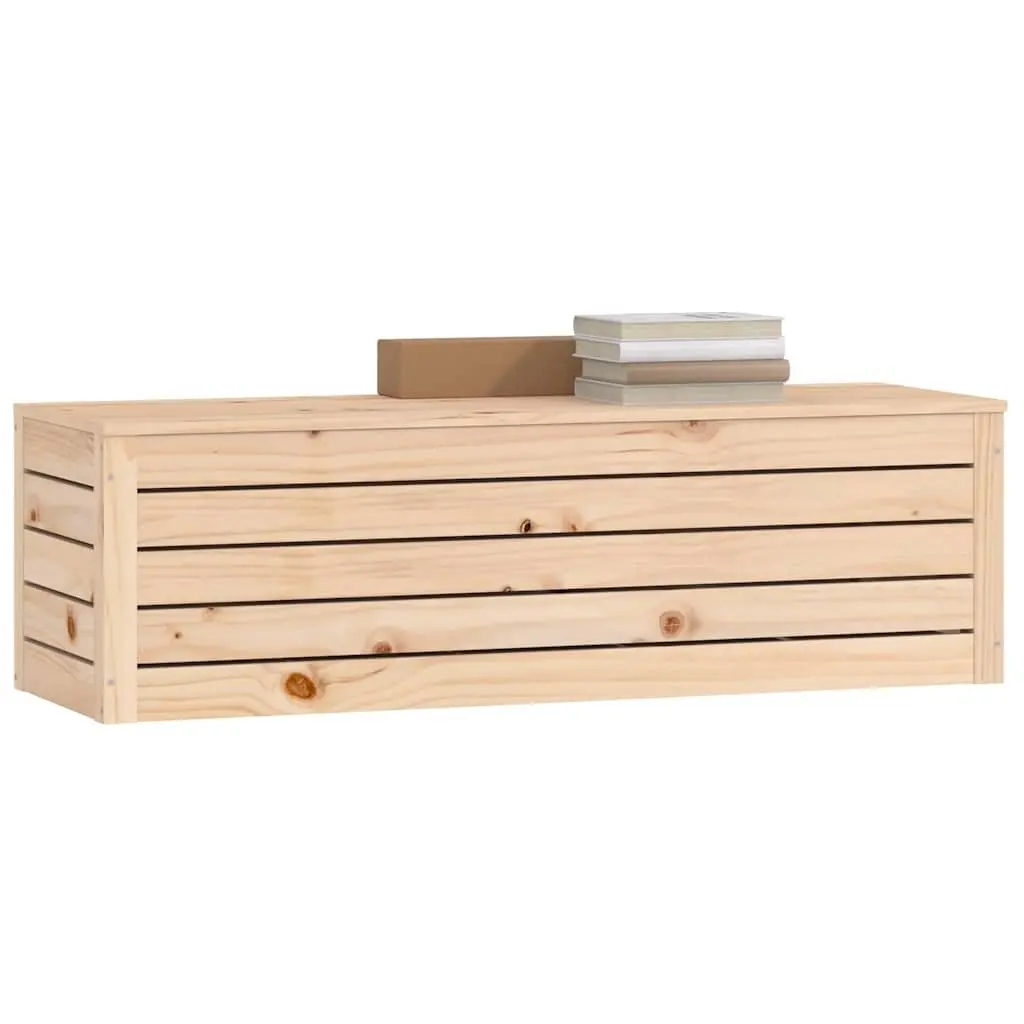 Solid Pine Wood Storage Chest Box Organiser Brown 109 x 36.5 x 33 cm