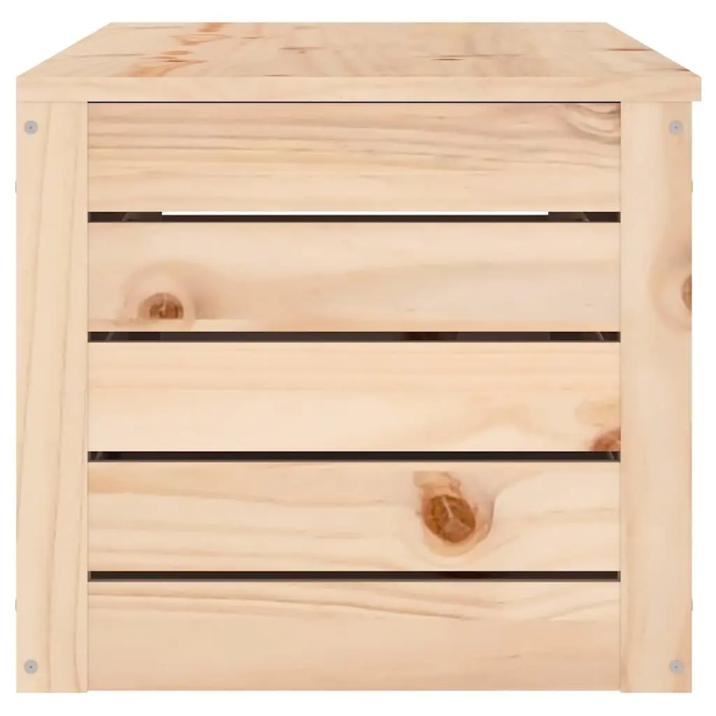 Solid Pine Wood Storage Chest Box Organiser Brown 109 x 36.5 x 33 cm