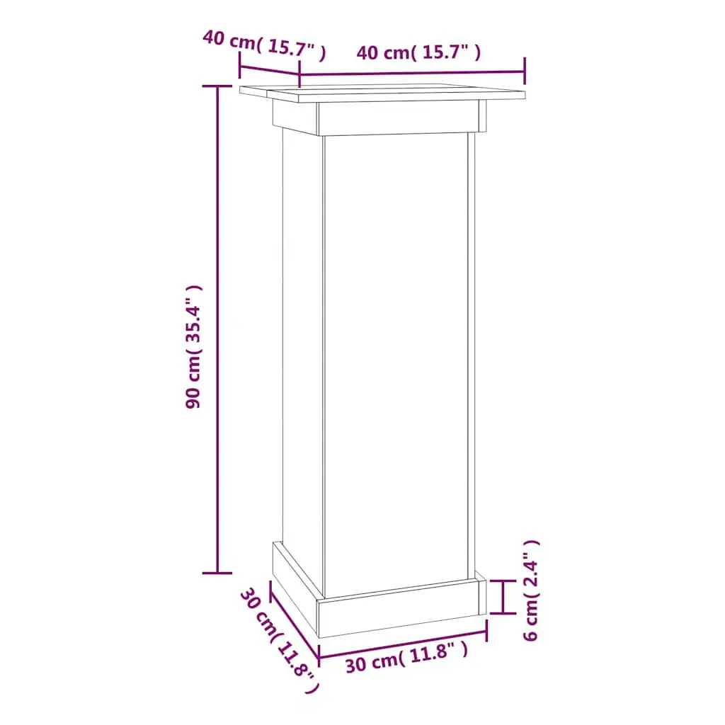 Pine Wood Flower Stand 90cm Height 40cm Width 40cm Brown Sturdy Display Holder for Indoor Outdoor Plant Decor