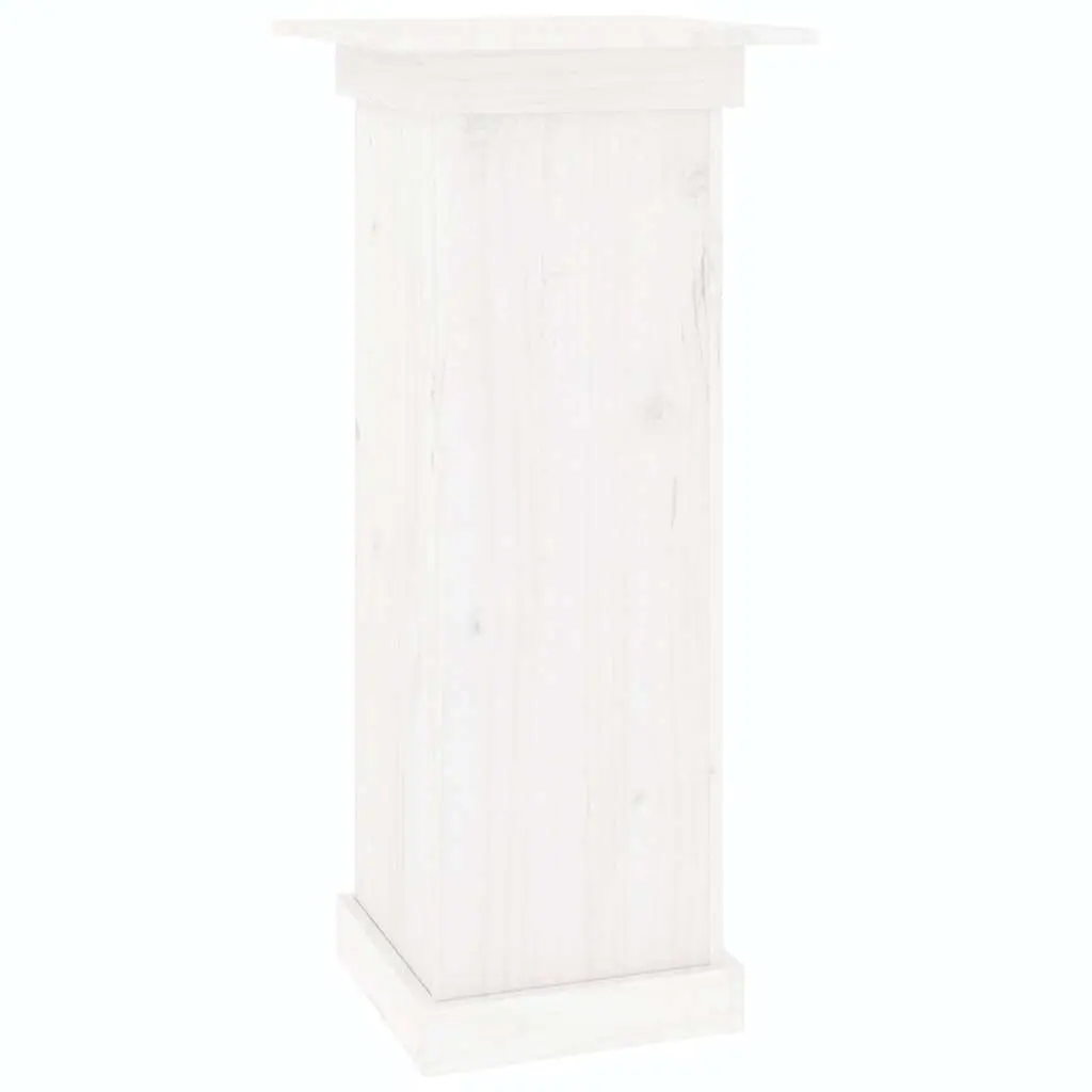 Flower Stand Solid Pine Wood 40x40x90cm White Plant Display Garden Patio Decor