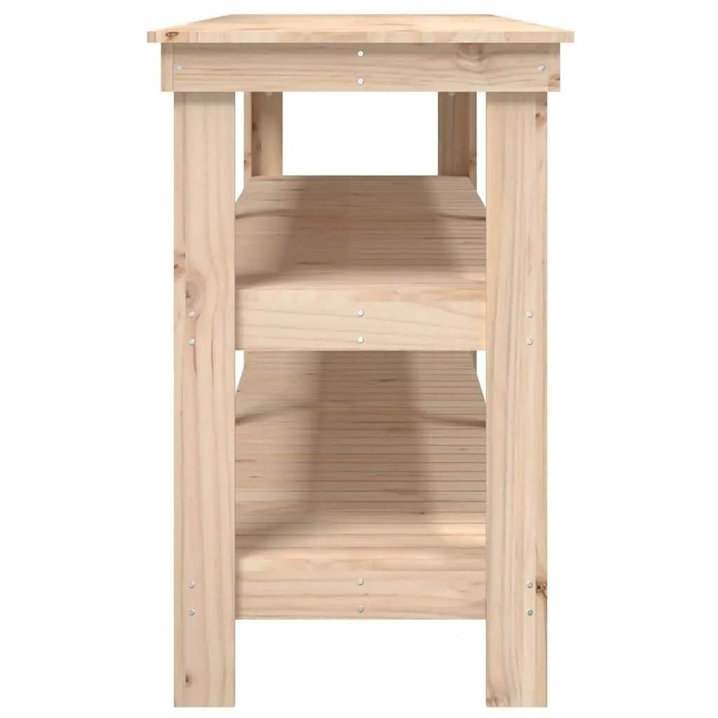 Work Bench Solid Pine Wood 181x50x80 cm Brown Storage Shelves