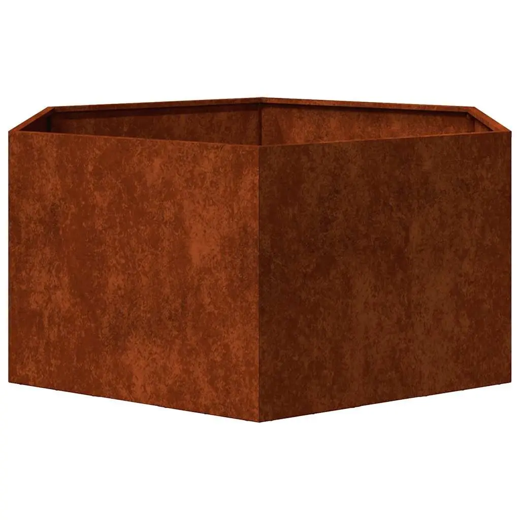 Corten Steel Planter Box 90x90x45 cm Brown Raised Garden Bed