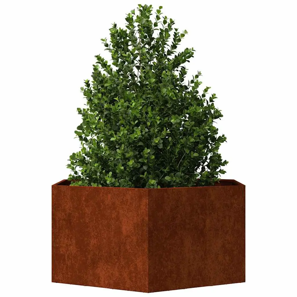 Corten Steel Planter Box 90x90x45 cm Brown Raised Garden Bed