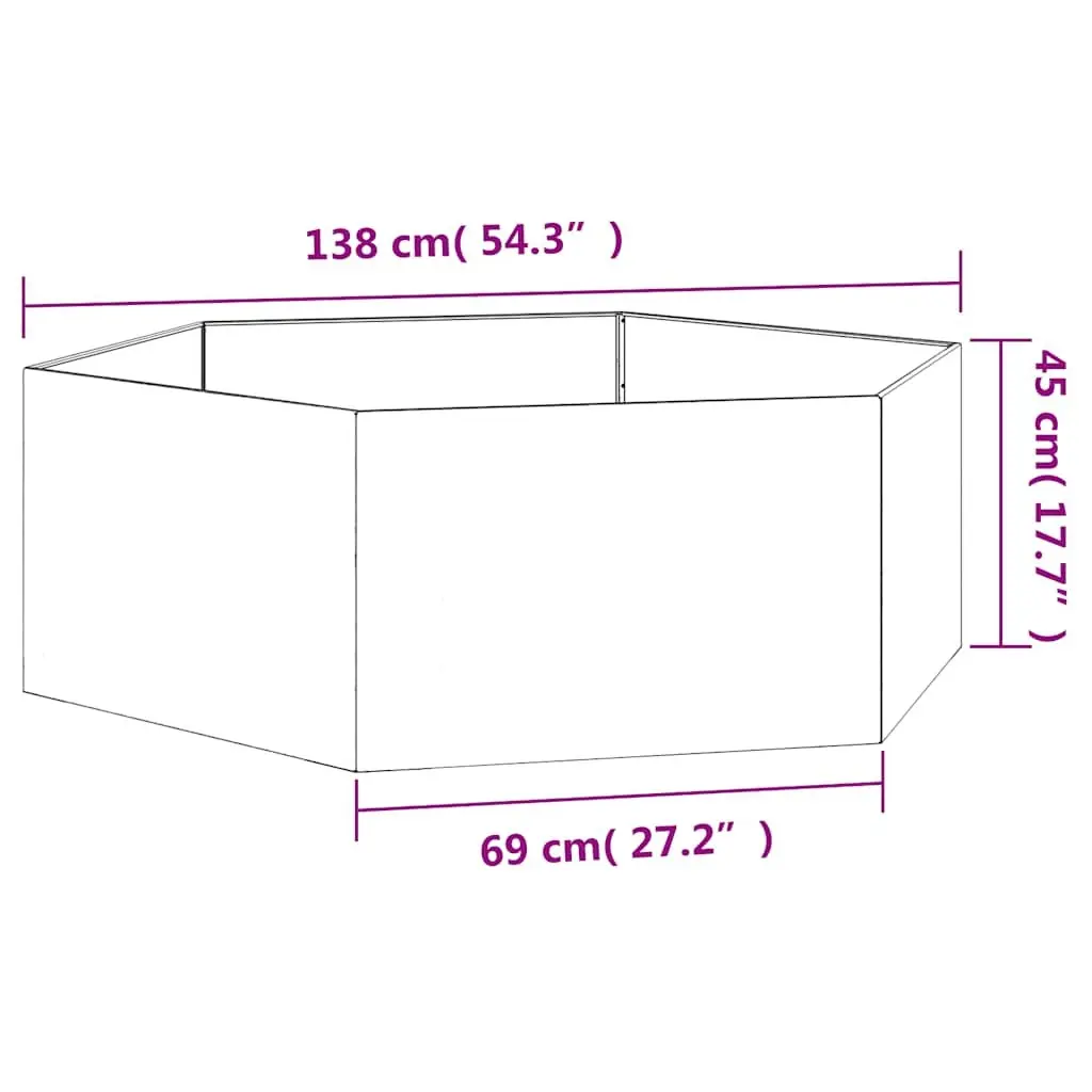 Planter Box Large Garden Raised Bed Outdoor Weathering Steel Brown Container