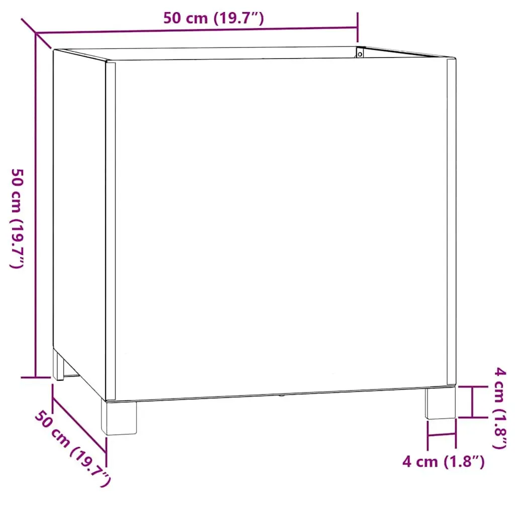 Planters with Legs 2 pcs Brown 50x50x50 cm Corten Steel Garden Raised Bed