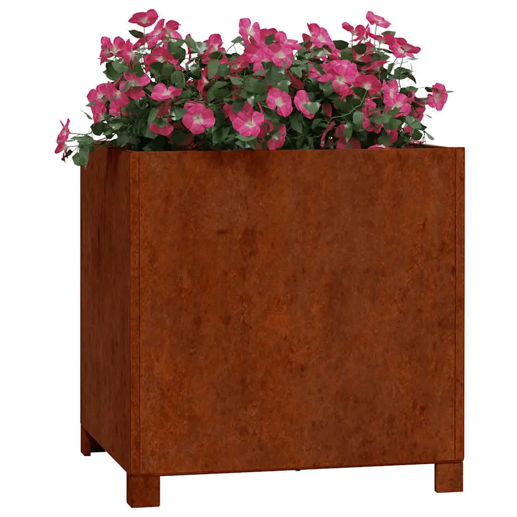 Planters with Legs 2 pcs Brown 50x50x50 cm Corten Steel Garden Raised Bed