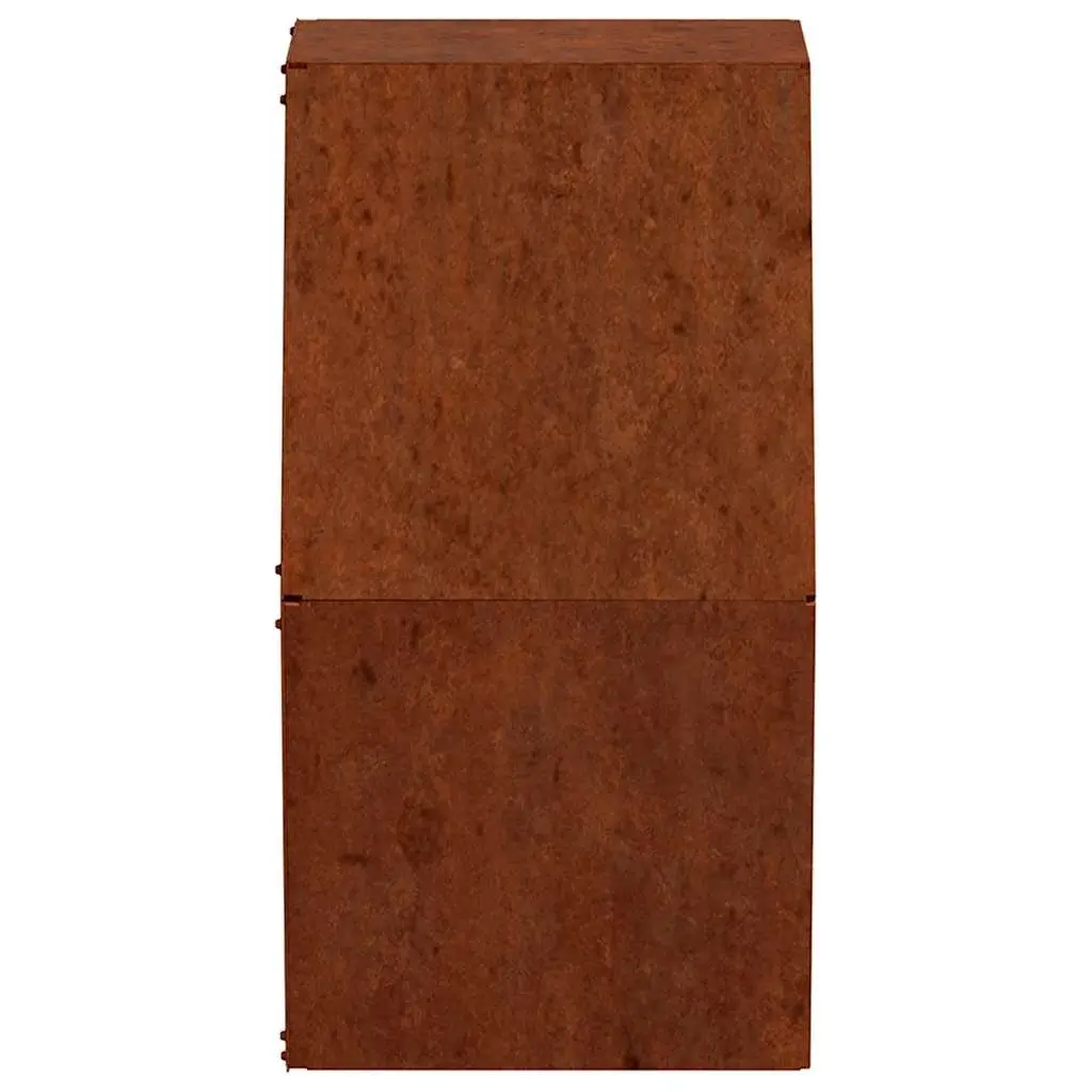 Wall Planters Corten Steel 30x10x25cm Brown Set of 2 for Garden Balcony Patio Decoration