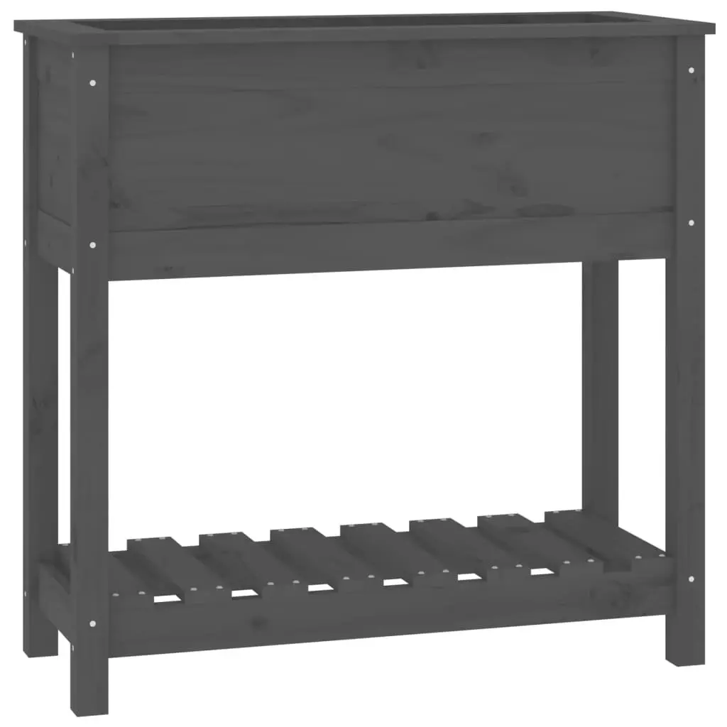 Wooden Garden Planter Raised Bed Grey Solid Pine 82.5 x 34.5 x 81 cm