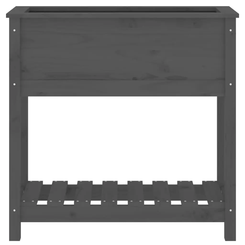 Wooden Garden Planter Raised Bed Grey Solid Pine 82.5 x 34.5 x 81 cm