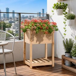 Practical Wooden Planter 54x54x81cm for Your Garden