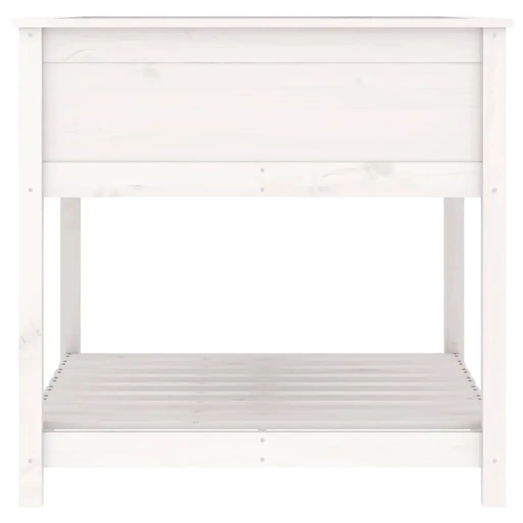 Wooden Planter Solid Pine Wood 82.5cm White with Shelf