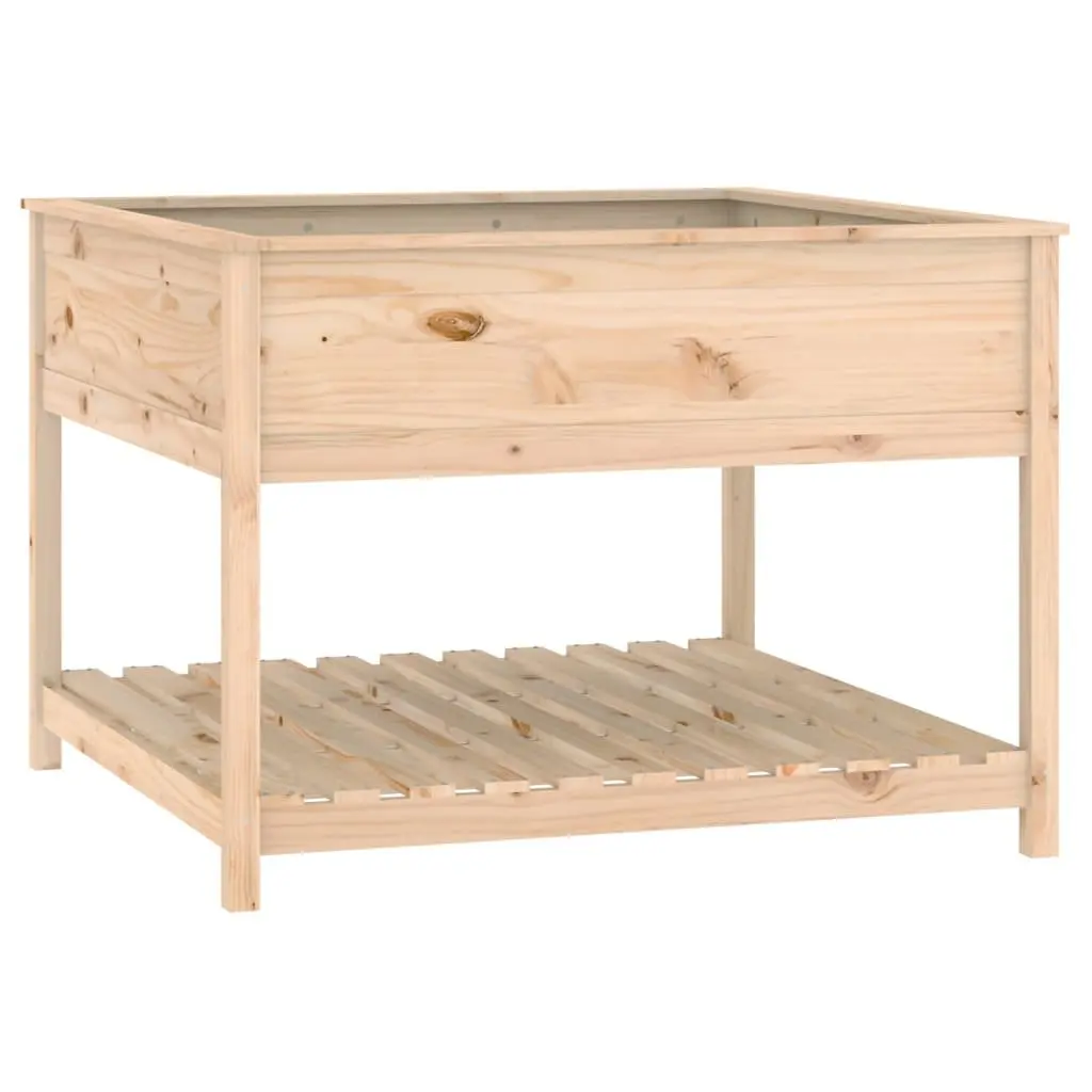 Wooden Planter Raised Bed Box Solid Pine Wood 111.5x111.5x81 cm Brown