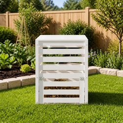 Practical Solid Wood Composter for Garden Waste 63.5x63.5x77.5 cm