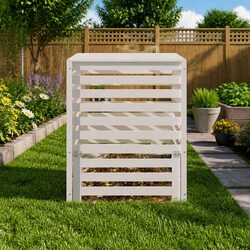 Practical White Pine Composter Bin 82.5x82.5x99.5cm for Your Garden