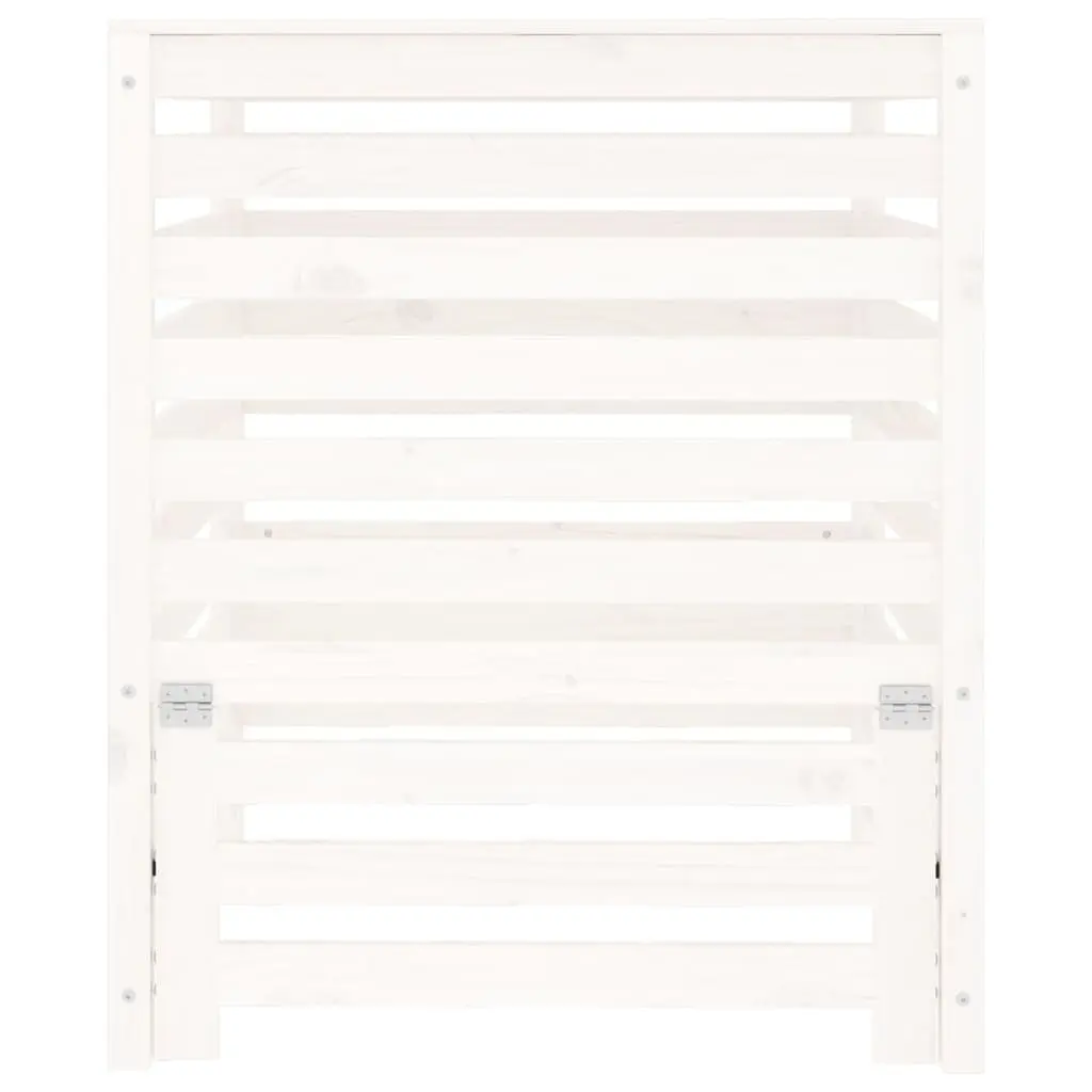 Wooden Composter Bin White Solid Pine 82.5x82.5x99.5cm Garden Waste Recycling